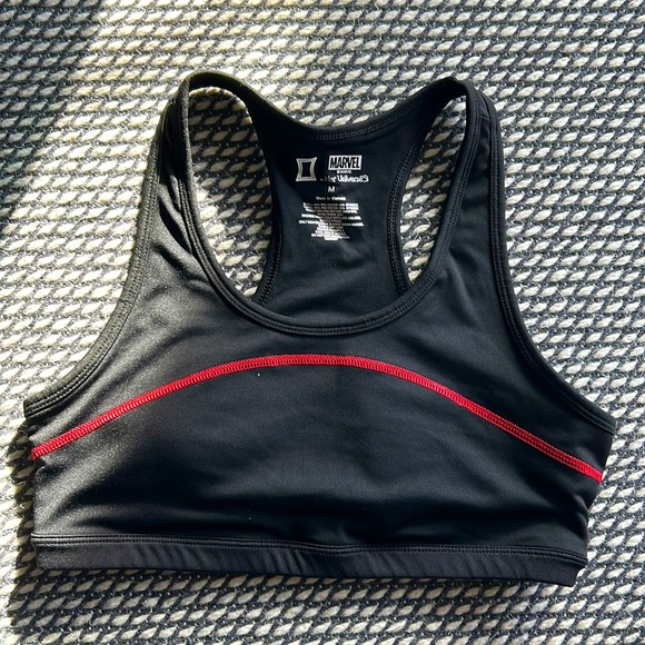 NWOT Marvel Her Universe Black Widow Sports Bra with cut out on back - Picture 1 of 3